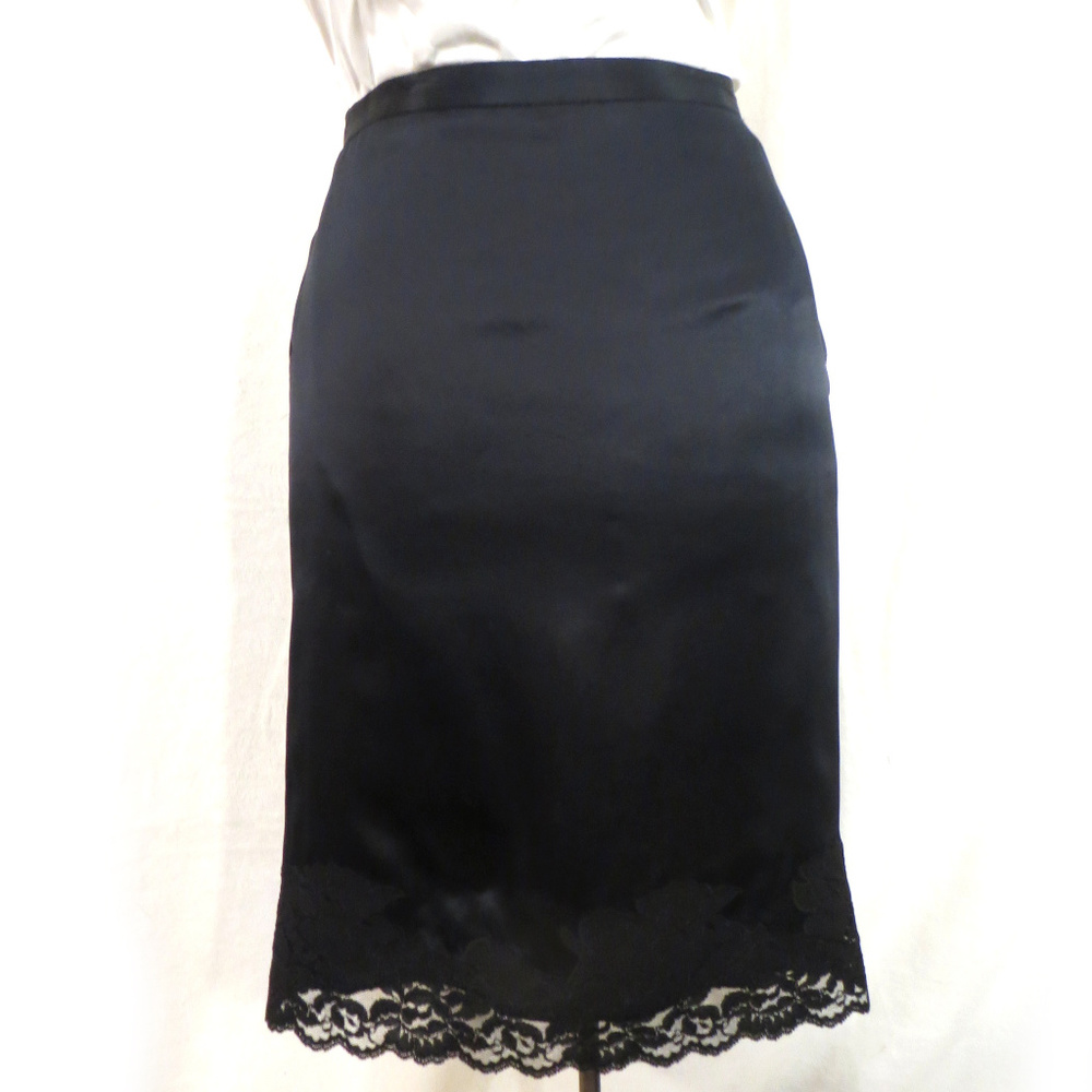 Banana Republic Black Silk Lace Trimmed Skirt